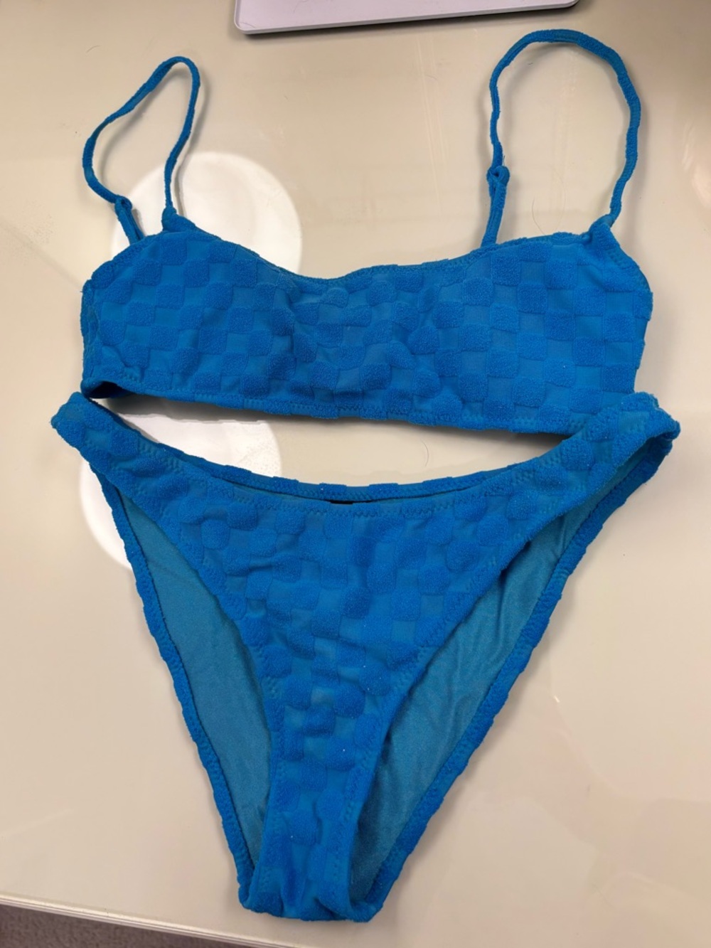Triangl Blue Checkered Bikini - Picture 2 of 5